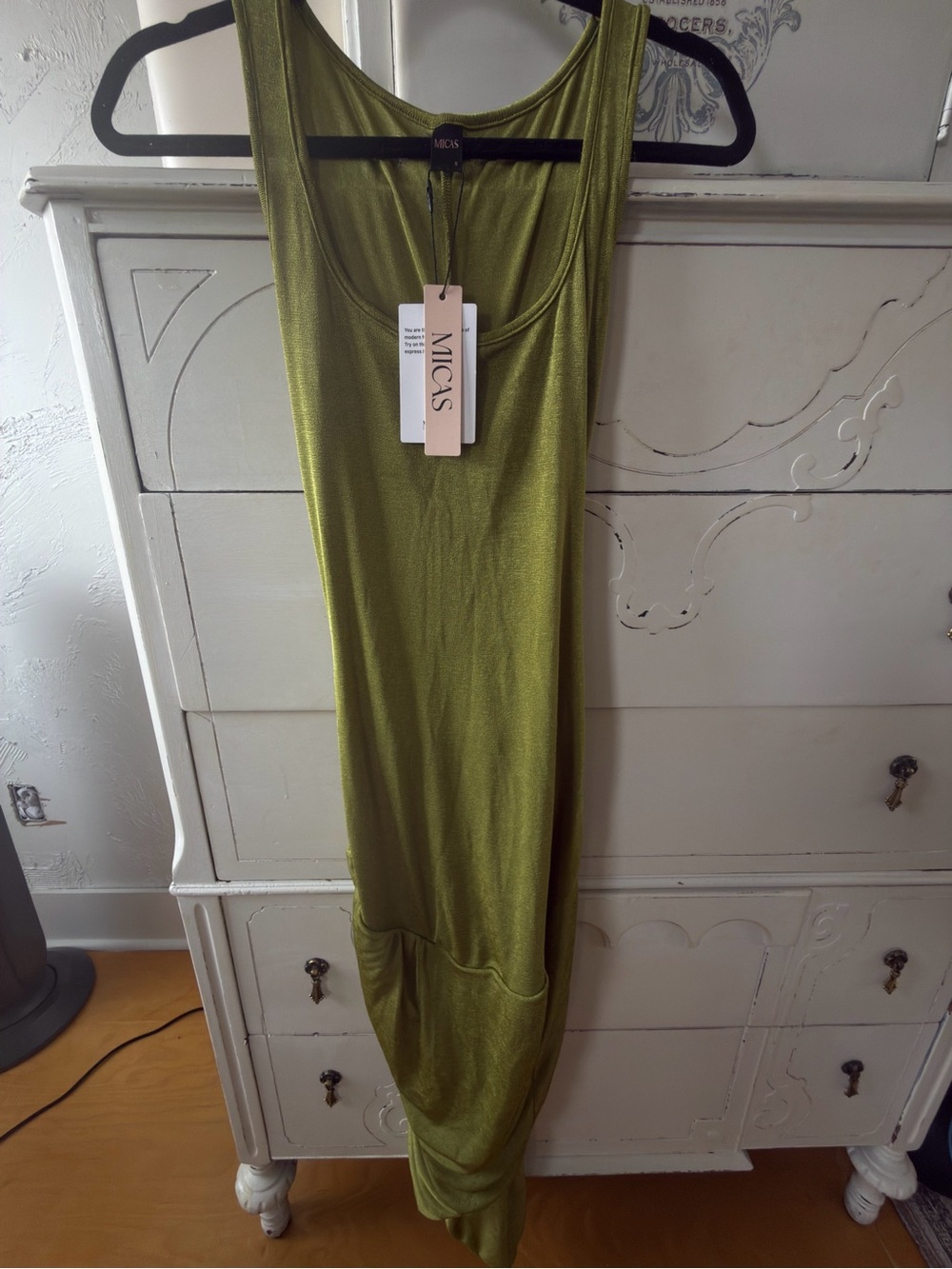 Micas Olive Green Maxi Tank Skirt